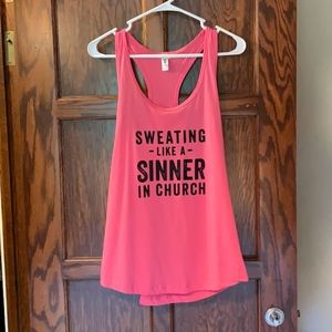 Large Sweating like a sinner in church tank